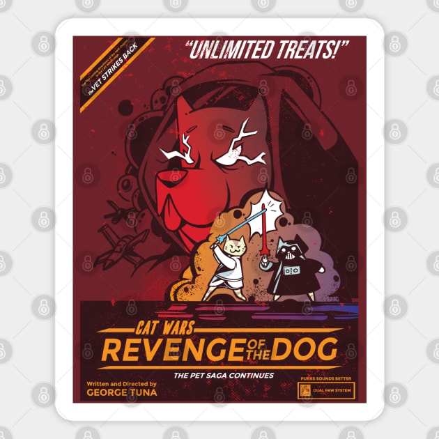 Cat War - Revenge of the Dog Magnet by uncommontee